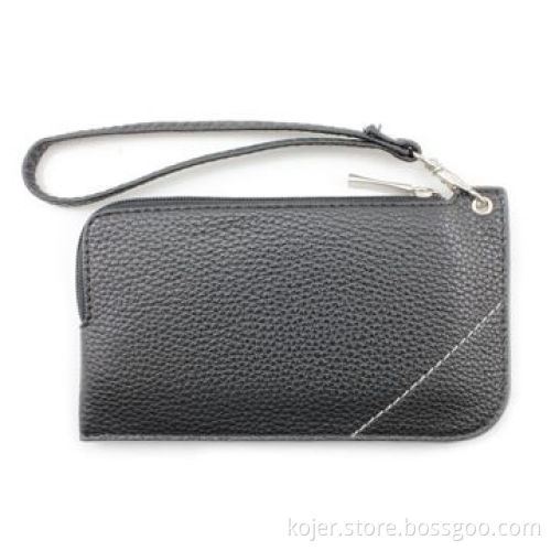 Mobile Phone Bag, Made of PU Leather, with Zipper, Lanyard and Velvet Lining